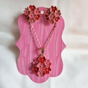 Elegant Gold Plated Floral Jewelry Set